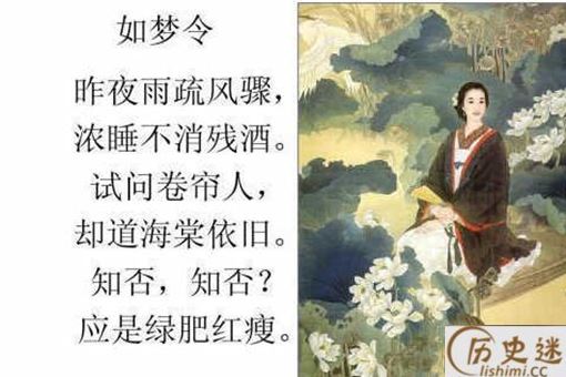 李清照《如梦令·昨夜雨疏风骤》诗词原文赏析